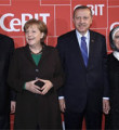 Erdoğan ve Merkel, CEBIT furarında