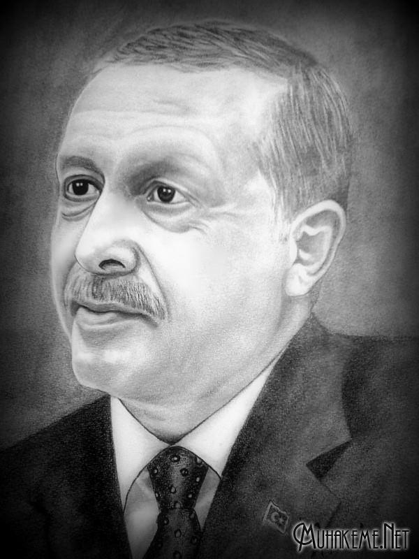 Recep Tayyip Erdoğan karakalem çalışması